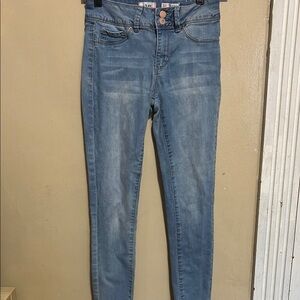 YMI Blue Skinny Jeans with Stretch and Mid-Rise Fit